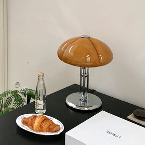 Lampe de Bureau Rétro en Verre Orange - Design Audacieux et Ambiance Chaleureuse
