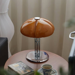 Lampe de Bureau Rétro en Verre Orange - Design Audacieux et Ambiance Chaleureuse
