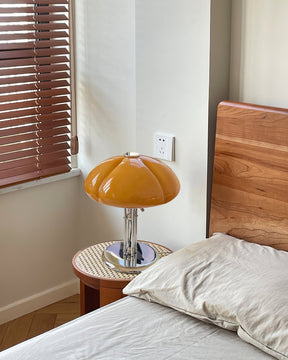 Lampe de Bureau Rétro en Verre Orange - Design Audacieux et Ambiance Chaleureuse