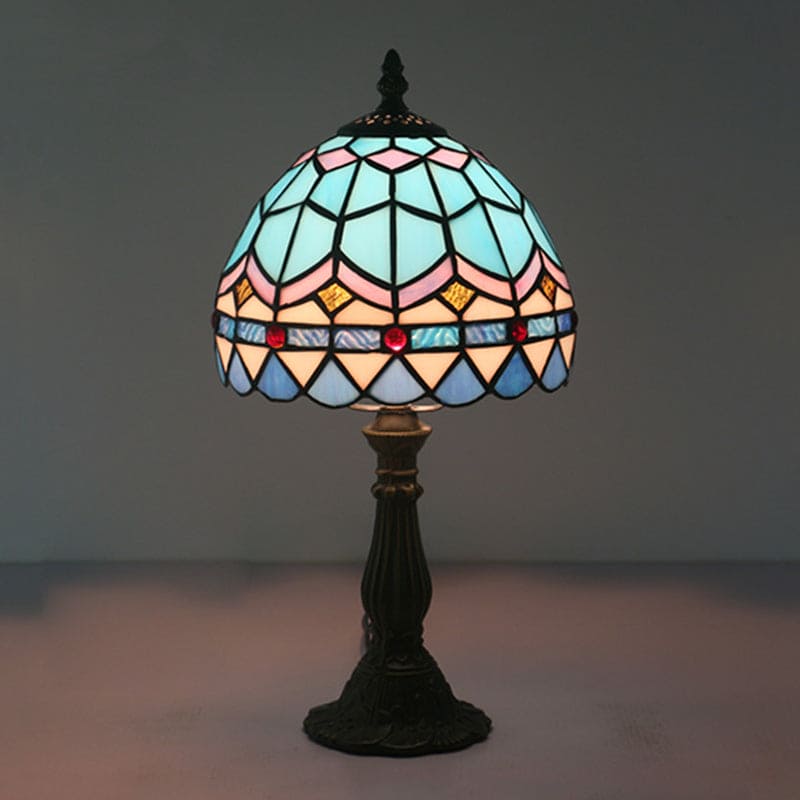 Lampe Tiffany Authentique en Verre Coloré - Lueur Chaleureuse et Élégante pour Intérieur