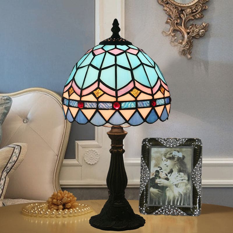 Lampe Tiffany Authentique en Verre Coloré - Lueur Chaleureuse et Élégante pour Intérieur