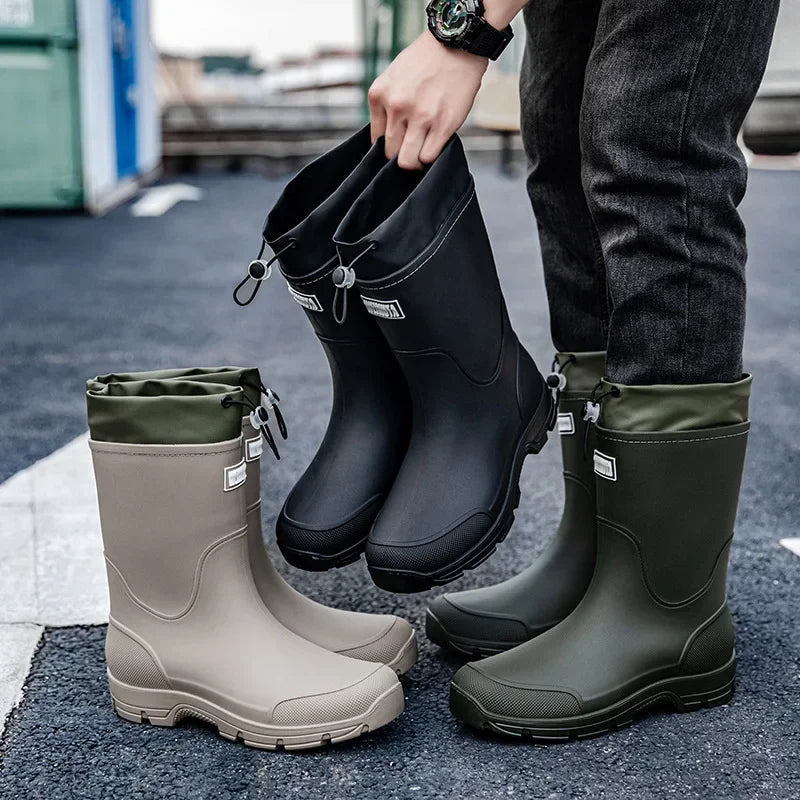 Bottes de Pluie Mi-mollet pour Femmes - Légères et Imperméables avec Adhérence