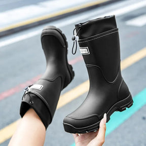 Bottes de Pluie Mi-mollet pour Femmes - Légères et Imperméables avec Adhérence