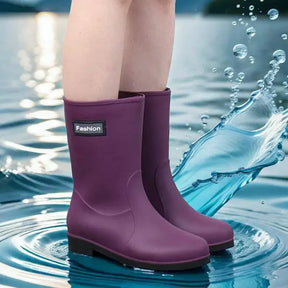 Bottes de Pluie Mi-Mollet pour Femmes - Imperméables et Antidérapantes