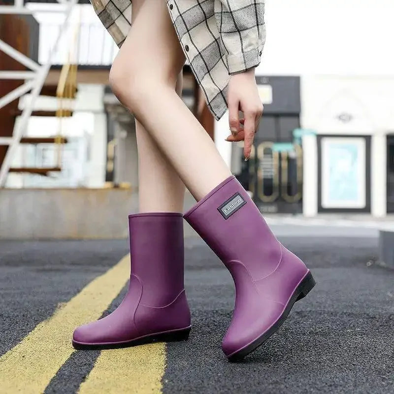Bottes de Pluie Mi-Mollet pour Femmes - Imperméables et Antidérapantes