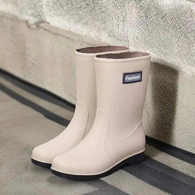 Bottes de Pluie Mi-Mollet pour Femmes - Imperméables et Antidérapantes