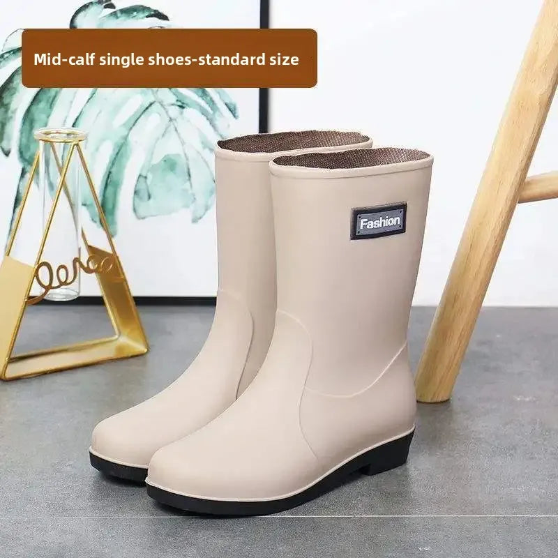 Bottes de Pluie Mi-Mollet pour Femmes - Imperméables et Antidérapantes