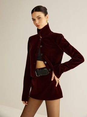 Blazer Court en Velours - Élégance et Confort pour Toutes Occasions