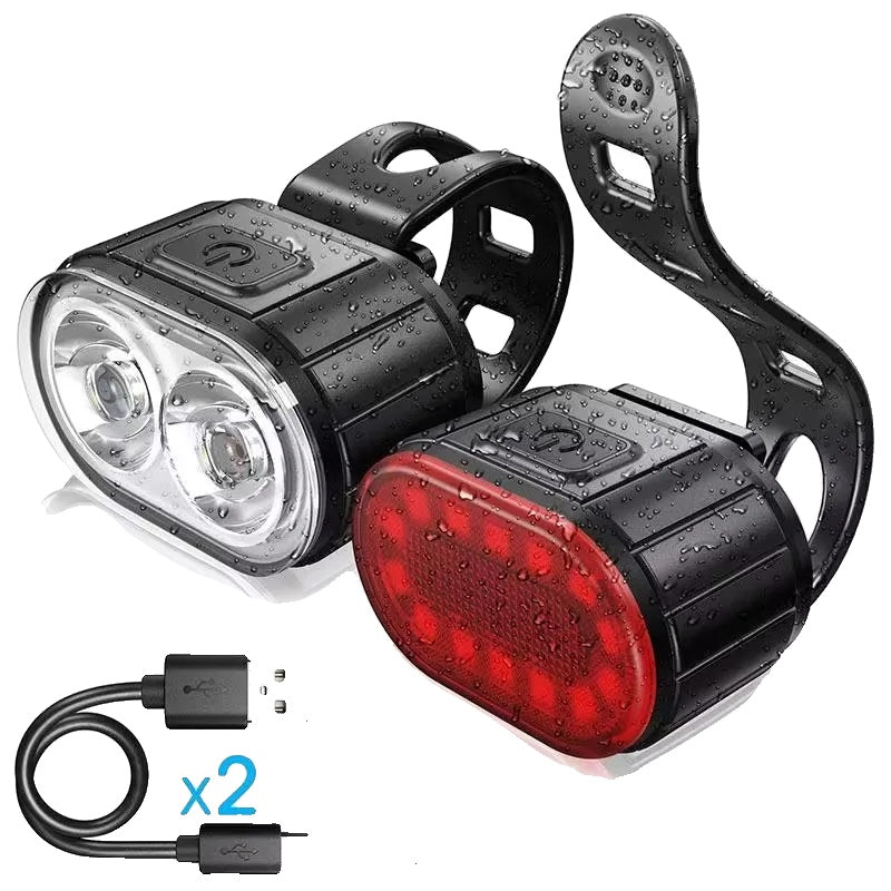 Lumières de Vélo Rechargeables USB - Super Lumineuses et Étanches IPX4
