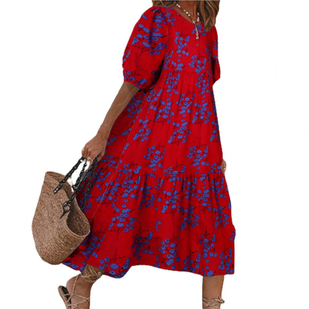 Robe Midi Été en Polyester - Confort et Style pour Journées Chaudes