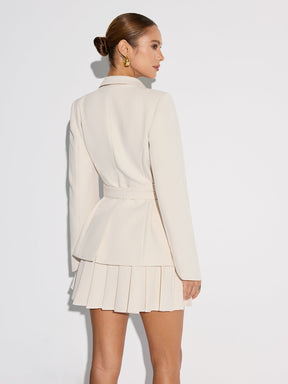 Blazer Ajusté Femme à Taille Cintrée - Élasticité et Ceinture Incluses