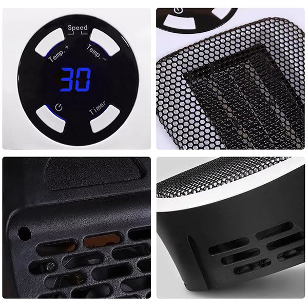 Chauffage Électrique Portable avec Télécommande - Réchauffement Rapide et Sécurisé