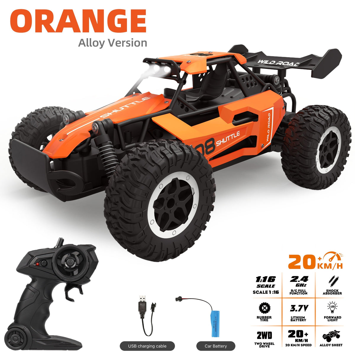 Voiture RC Tout-Terrain en Alliage - Performance Haute Vitesse et Durabilité