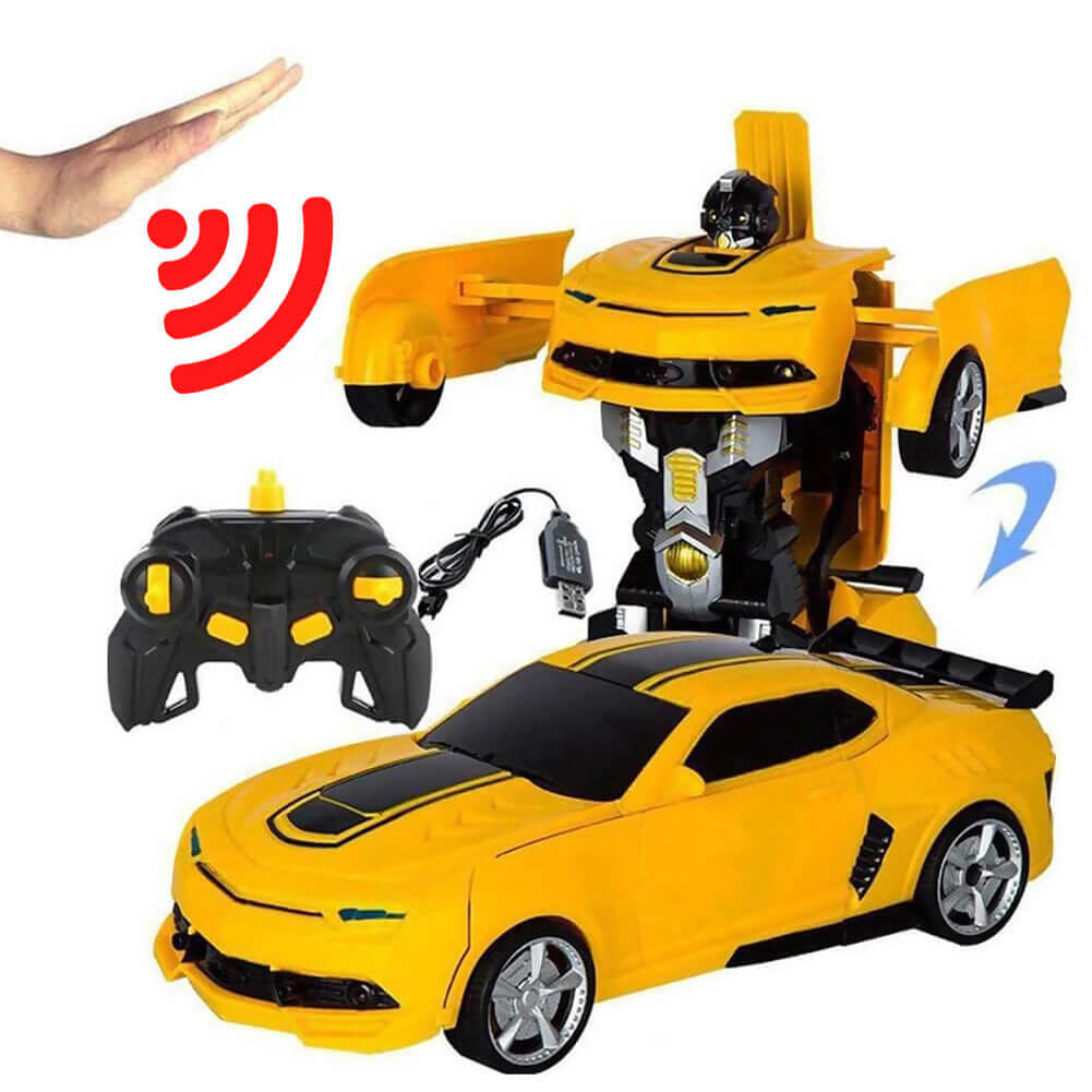 Voiture Robot Télécommandée Transformable - Jouet Amusant avec Lumières et Musique