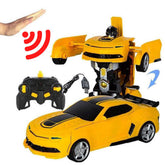 Voiture Robot Télécommandée Transformable - Jouet Amusant avec Lumières et Musique