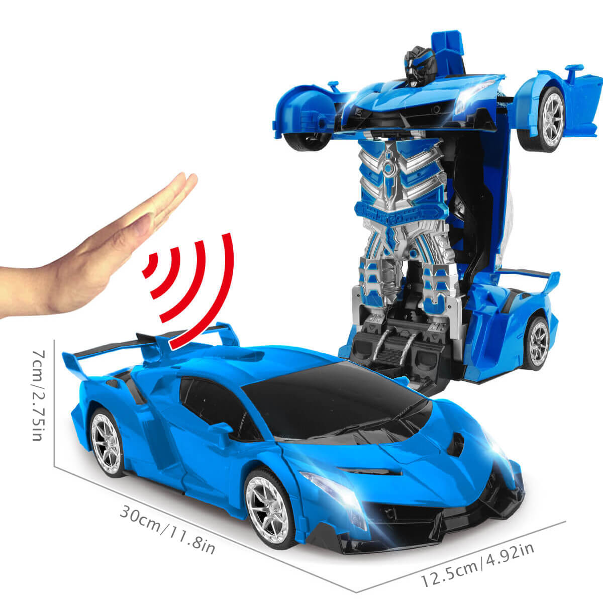 Voiture Robot Télécommandée Transformable - Jouet Amusant avec Lumières et Musique