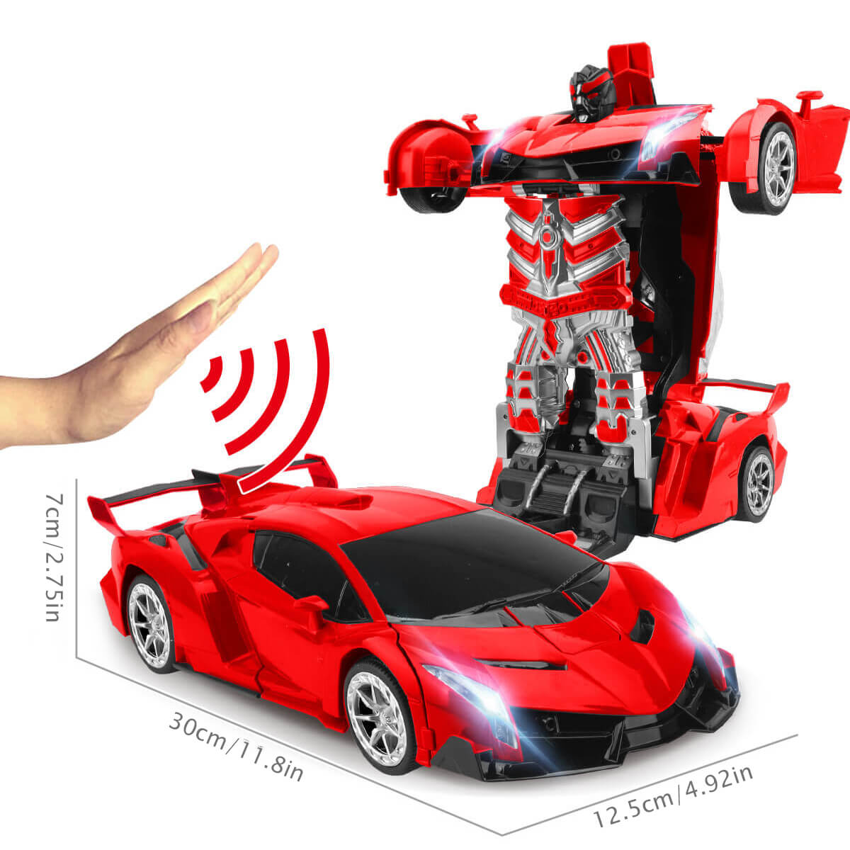 Voiture Robot Télécommandée Transformable - Jouet Amusant avec Lumières et Musique
