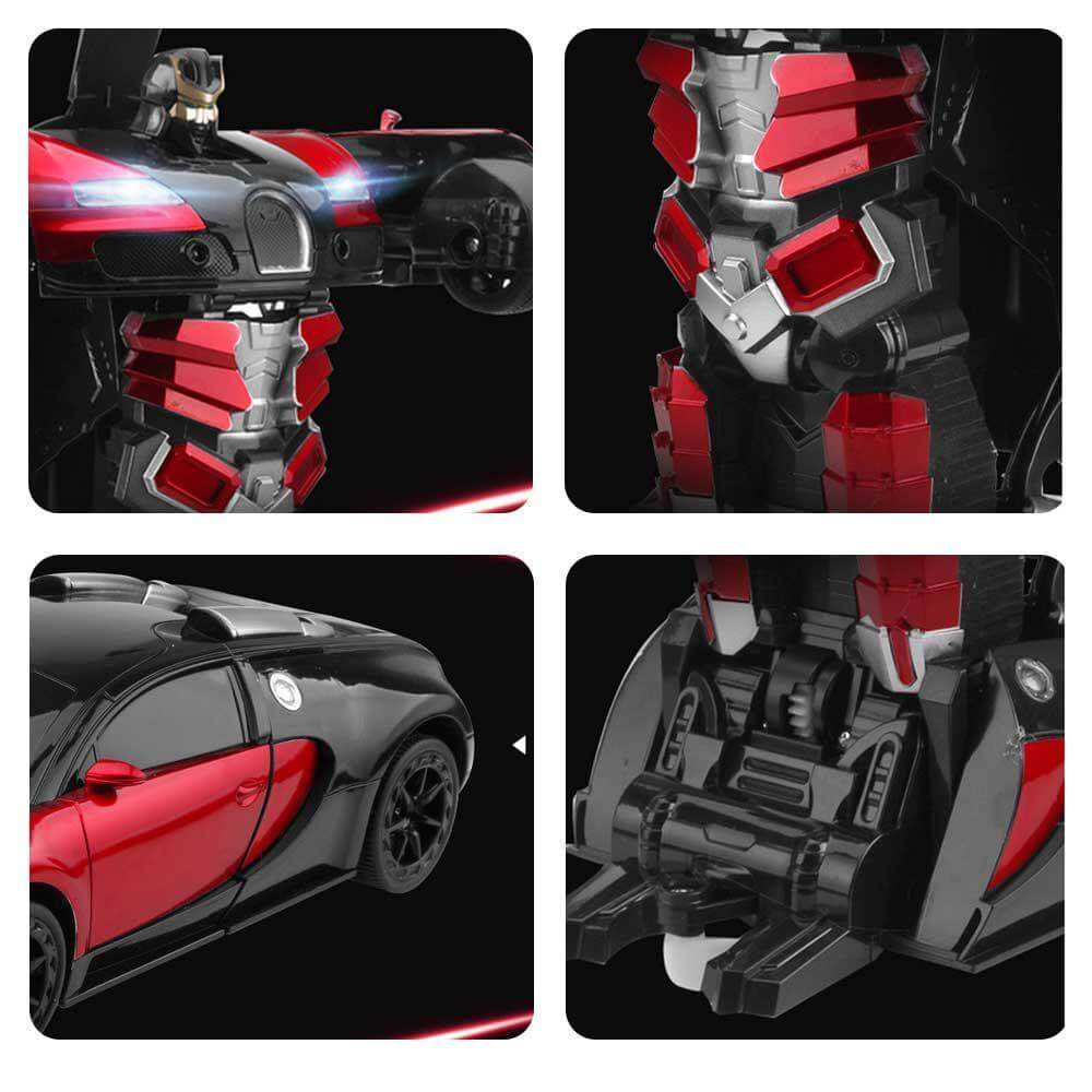 Voiture Robot Télécommandée Transformable - Jouet Amusant avec Lumières et Musique