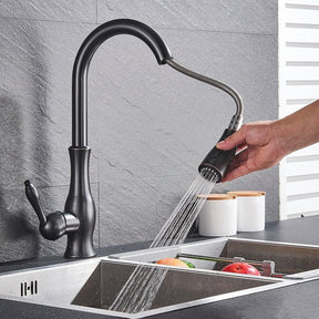 Robinet d'Évier Tirable en Acier Inoxydable - Flexible et Pratique pour Votre Cuisine