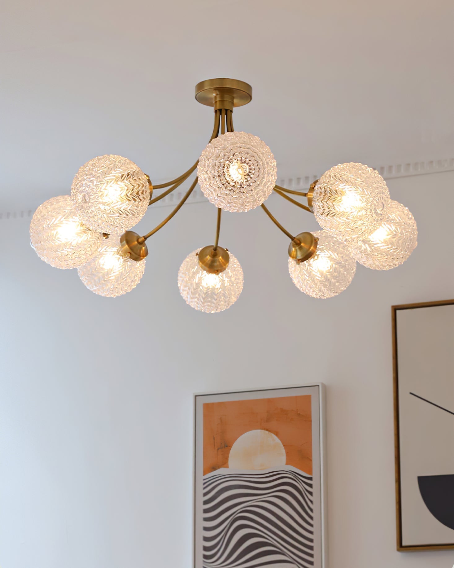Lampe de Plafond Vintage en Verre - Ambiance Chaleureuse et Élégante