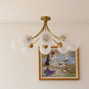 Lampe de Plafond Vintage en Verre - Ambiance Chaleureuse et Élégante