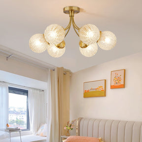 Lampe de Plafond Vintage en Verre - Ambiance Chaleureuse et Élégante