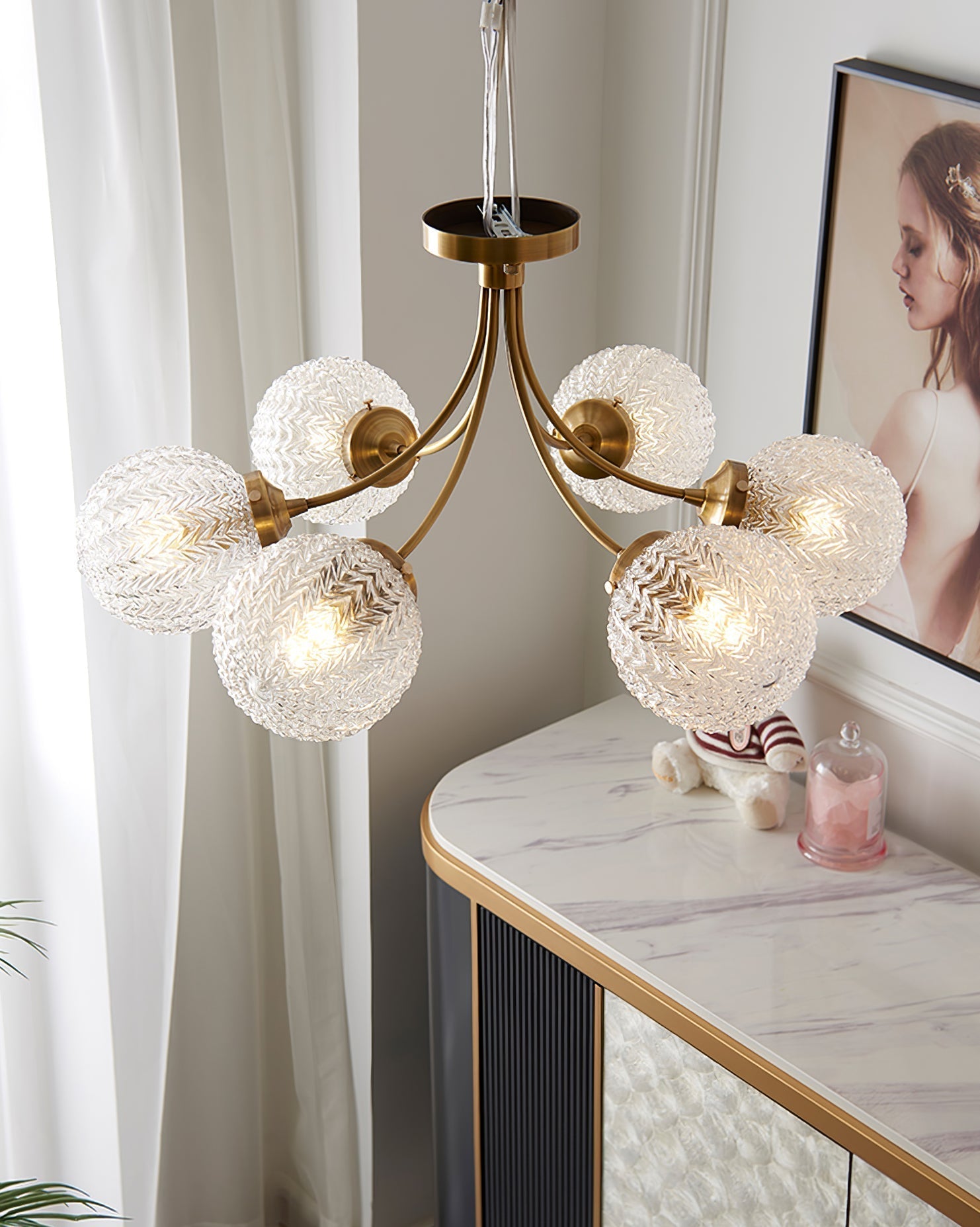 Lampe de Plafond Vintage en Verre - Ambiance Chaleureuse et Élégante