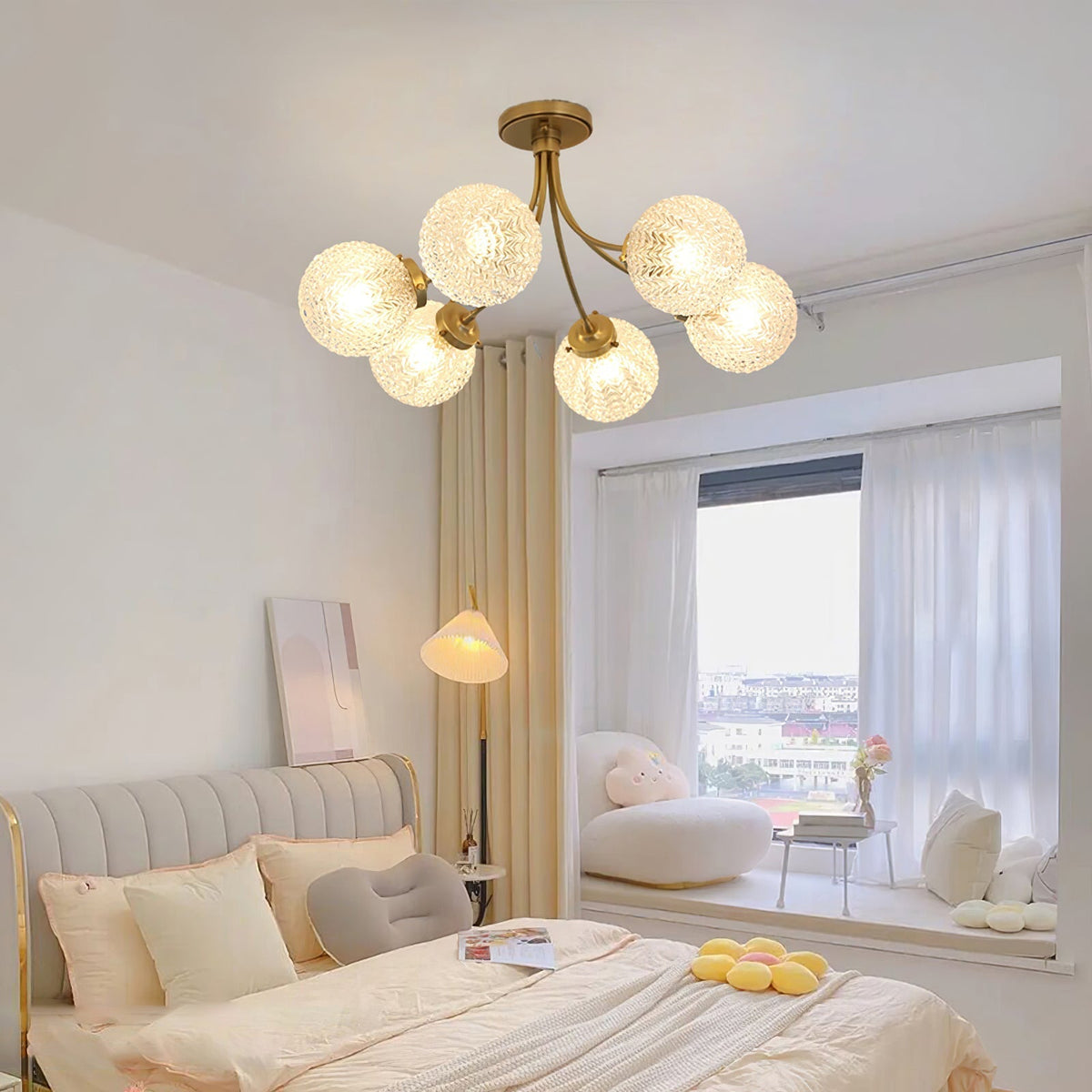 Lampe de Plafond Vintage en Verre - Ambiance Chaleureuse et Élégante