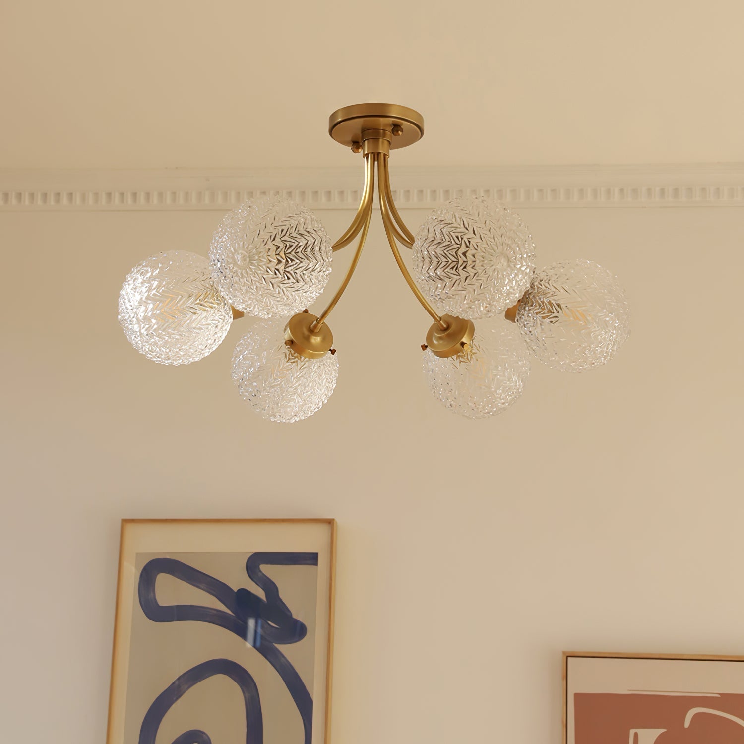 Lampe de Plafond Vintage en Verre - Ambiance Chaleureuse et Élégante