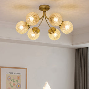 Lampe de Plafond Vintage en Verre - Ambiance Chaleureuse et Élégante