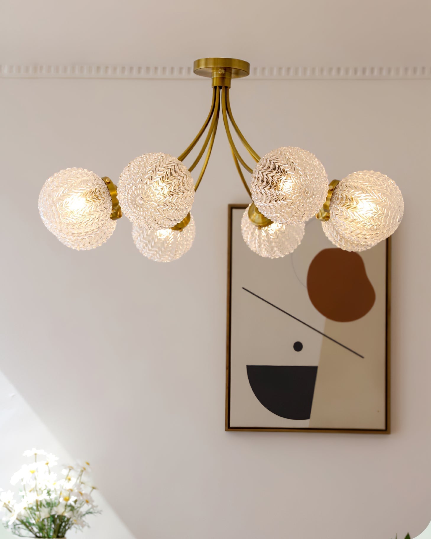 Lampe de Plafond Vintage en Verre - Ambiance Chaleureuse et Élégante
