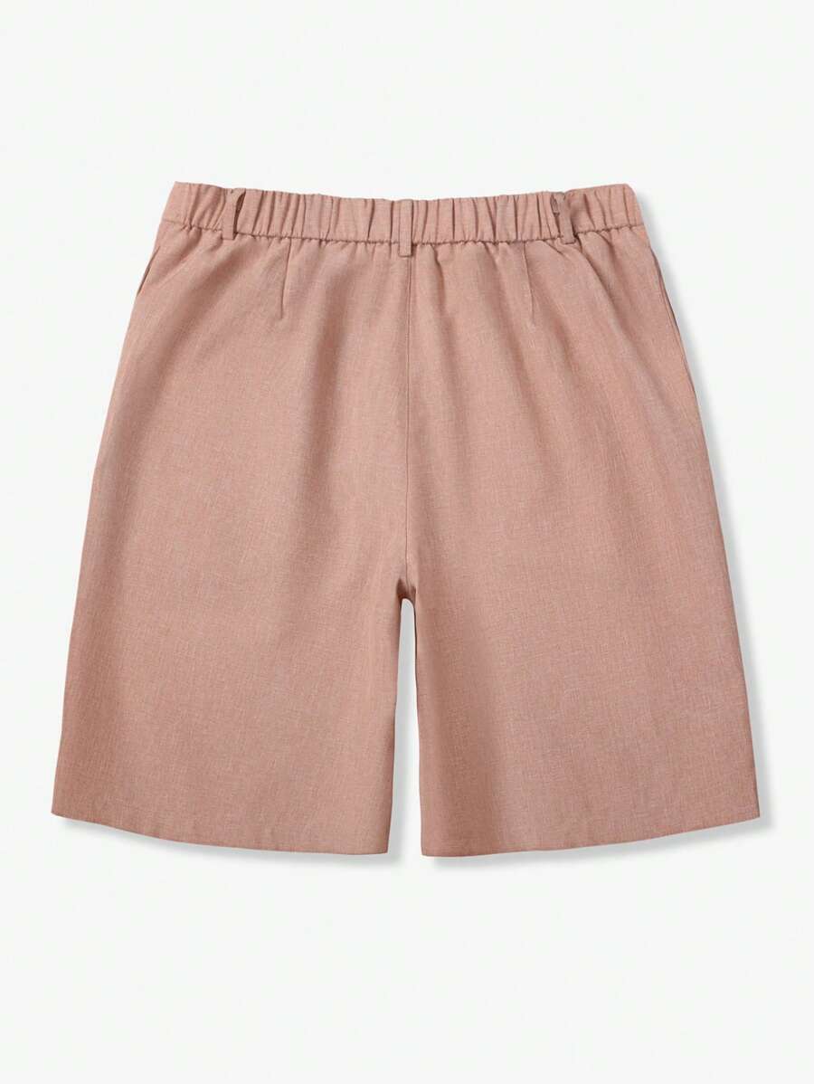 Shorts Bermuda Rétro à Taille Cordon - Style Vintage et Confort Respirant