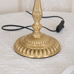 Lampe de Table Florale en Soie - Élégance Française avec Franges