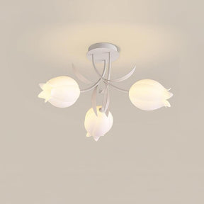 Lampe de Plafond Élégante en Métal - Design Floral et Lumière Douce