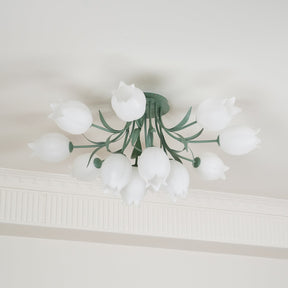 Lampe de Plafond Élégante en Métal - Design Floral et Lumière Douce