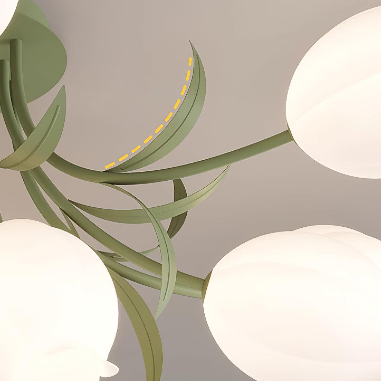 Lampe de Plafond Élégante en Métal - Design Floral et Lumière Douce