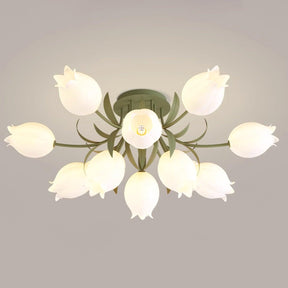 Lampe de Plafond Élégante en Métal - Design Floral et Lumière Douce