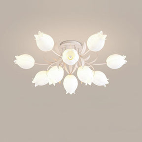 Lampe de Plafond Élégante en Métal - Design Floral et Lumière Douce
