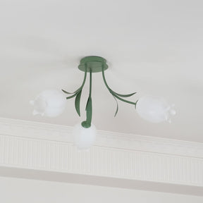 Lampe de Plafond Élégante en Métal - Design Floral et Lumière Douce