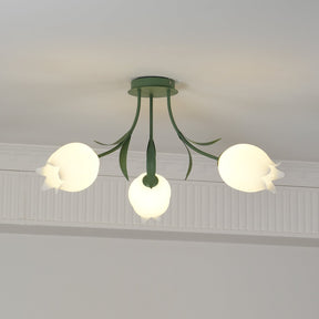 Lampe de Plafond Élégante en Métal - Design Floral et Lumière Douce