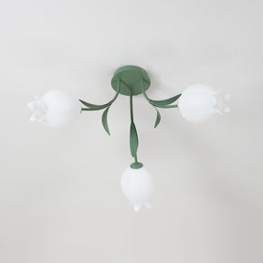 Lampe de Plafond Élégante en Métal - Design Floral et Lumière Douce