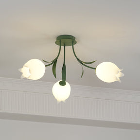 Lampe de Plafond Élégante en Métal - Design Floral et Lumière Douce