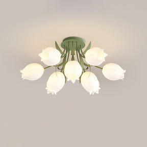 Lampe de Plafond Élégante en Métal - Design Floral et Lumière Douce