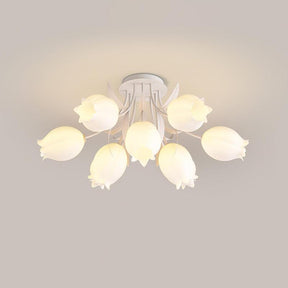 Lampe de Plafond Élégante en Métal - Design Floral et Lumière Douce