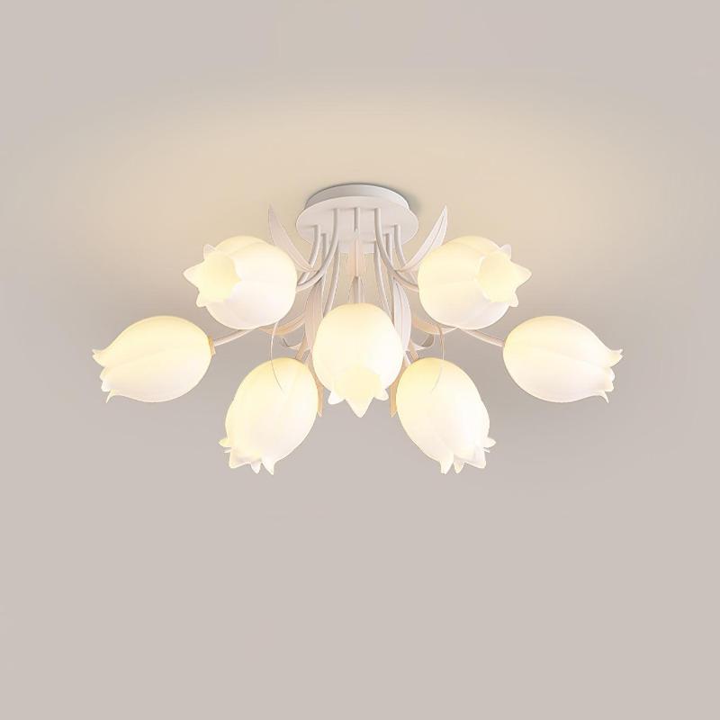 Lampe de Plafond Élégante en Métal - Design Floral et Lumière Douce
