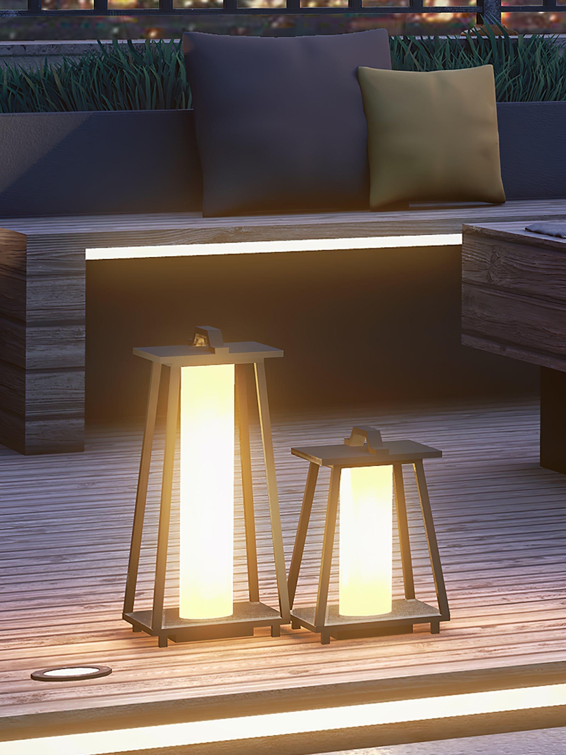 Éclairage Extérieur Résistant aux Intempéries - Lampe Portable en Acier Inoxydable