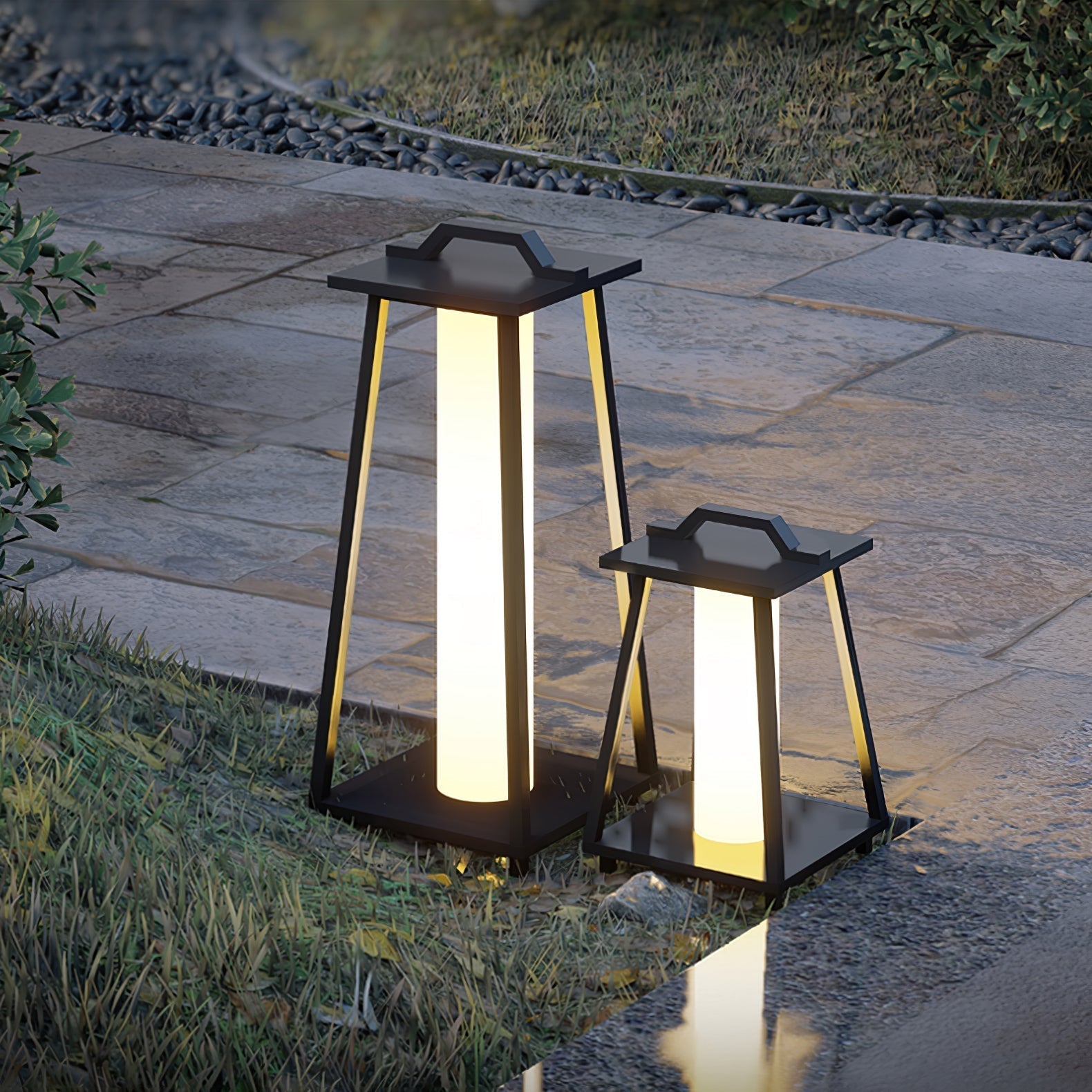 Éclairage Extérieur Résistant aux Intempéries - Lampe Portable en Acier Inoxydable