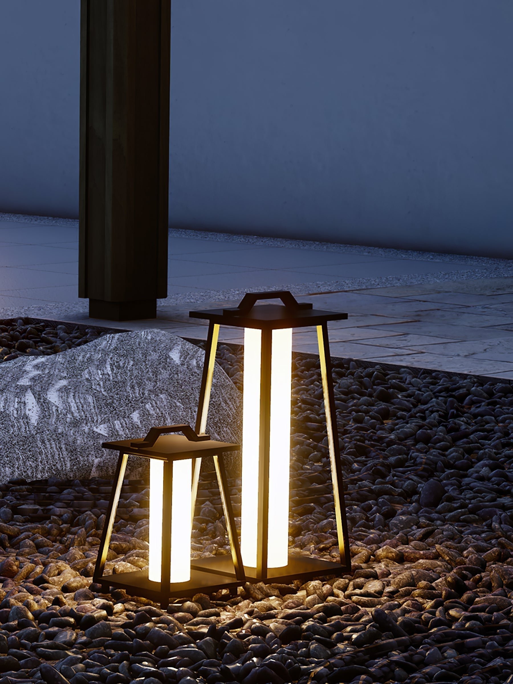 Éclairage Extérieur Résistant aux Intempéries - Lampe Portable en Acier Inoxydable