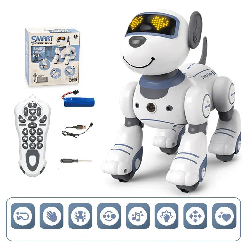 Chien Robot Interactif pour Enfants - Commandes Vocales et Tours Programmables