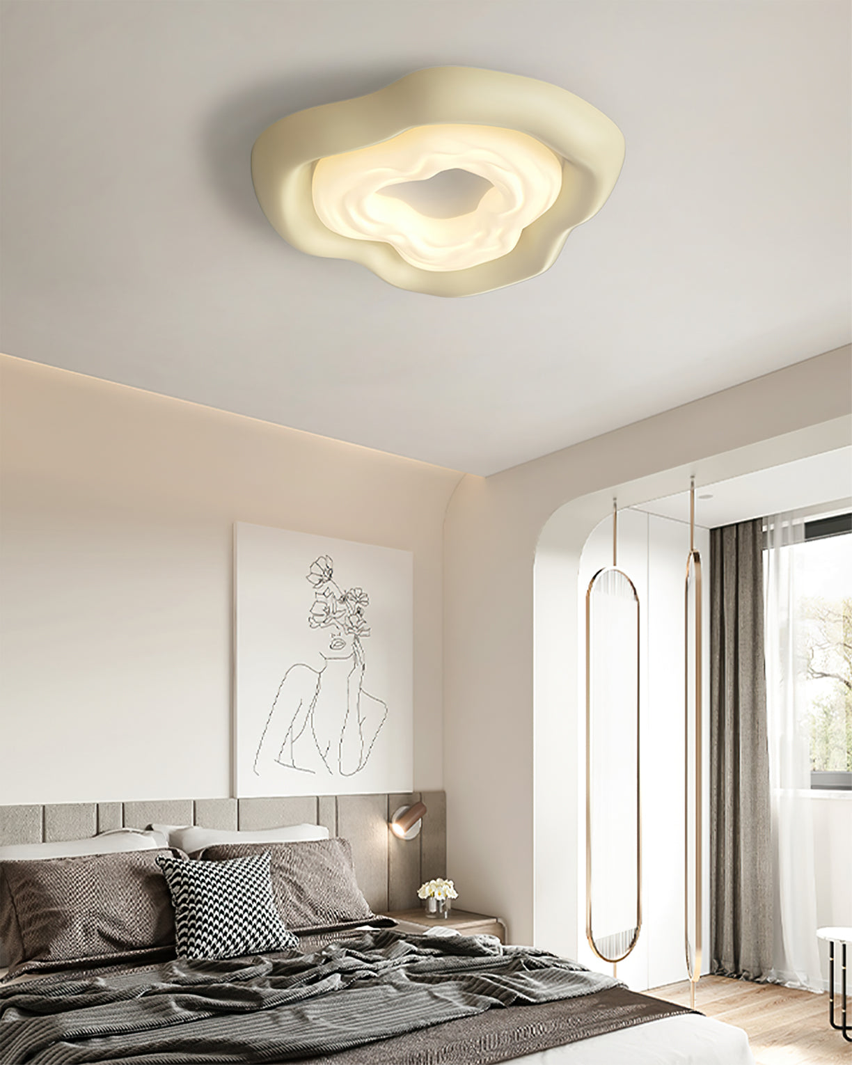 Lampe de Plafond en Forme de Rose - Design Élégant et Atmosphère Accueillante